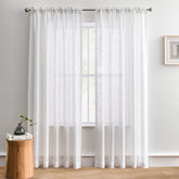 Custom Flora Linen Semi Sheer Curtains